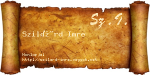 Szilárd Imre névjegykártya